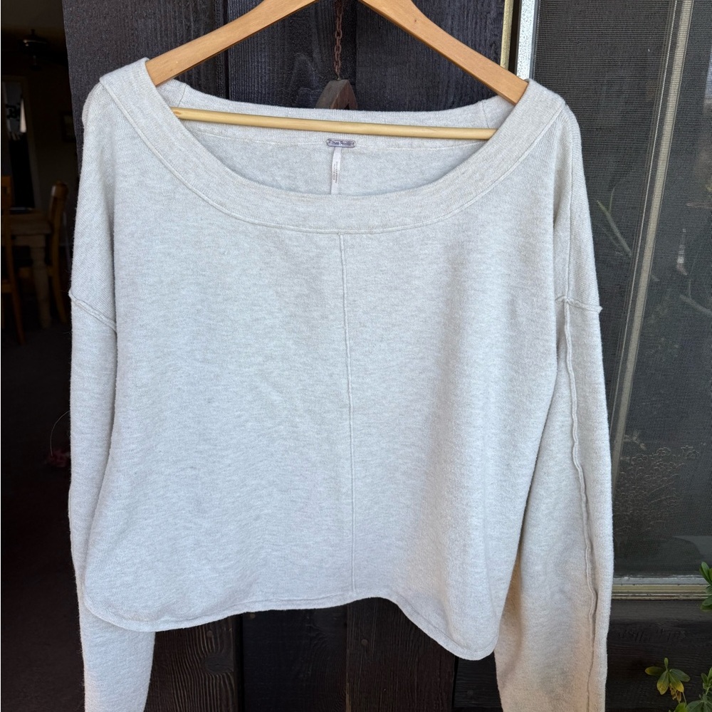 Free People Soft Cream Knit Pullover Sweater